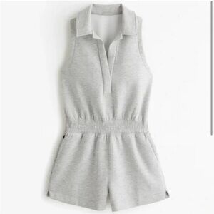 Gray YPB neoKNIT Polo Romper